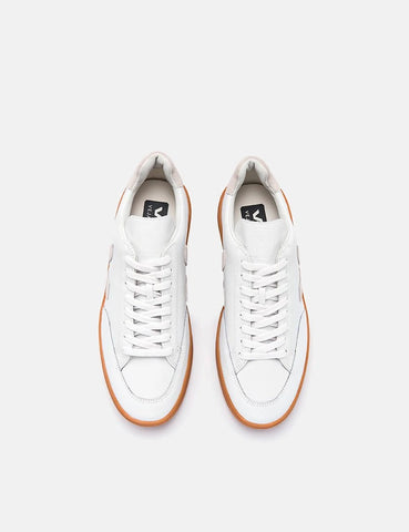 Veja V-12 Lederturnschuhe - Extra White / Natural Sole