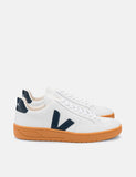 Veja V-12 Lederschuhe (Gum Sole) - Extra White / Nautico