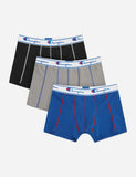 Champion Boxershorts (3 Stück) - Royal Blue / Grau / Schwarz