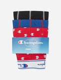 Champion Boxershorts Logo (3 Stück) - Schwarz / Marine-Blau / Rot