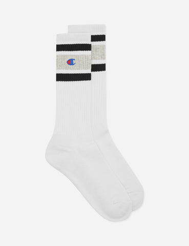 Champion-Streifen-Sportsocken - Weiß / Schwarz / Grau