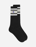 Champion-Streifen-Sportsocken - Schwarz / Grau / Weiß