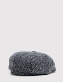 Stetson Hatteras Newsboy Cap - Black/Grey Herringbone