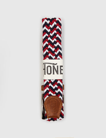 Hone Woven Plait Belt - Burgundy